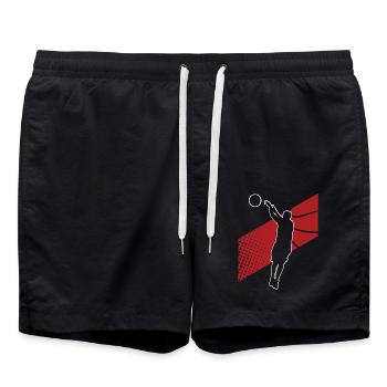 Basketball Basketballer - Badeshorts - Schwarz - Vorne - AI Model Male 185 light (185cm)