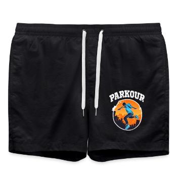 Parkour Le Parcour Freerunning Extremsport - Badeshorts - Schwarz - Vorne - AI Model Male 185 light (185cm)