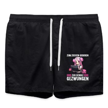 Gaming Konsole PC Zockerin Mädchen Gamer Girl - Badeshorts - Schwarz - Vorne - AI Model Male 185 light (185cm)