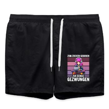 Gaming Konsole PC Zockerin Mädchen Gamer Girl - Badeshorts - Schwarz - Vorne - AI Model Male 185 light (185cm)