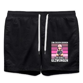 Gaming Konsole PC Zockerin Mädchen Gamer Girl - Badeshorts - Schwarz - Vorne - AI Model Male 185 light (185cm)