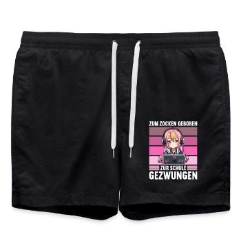 Gaming Konsole PC Zockerin Mädchen Gamer Girl - Badeshorts - Schwarz - Vorne - AI Model Male 185 light (185cm)