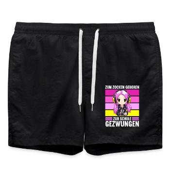 Gaming Konsole PC Zockerin Mädchen Gamer Girl - Badeshorts - Schwarz - Vorne - AI Model Male 185 light (185cm)