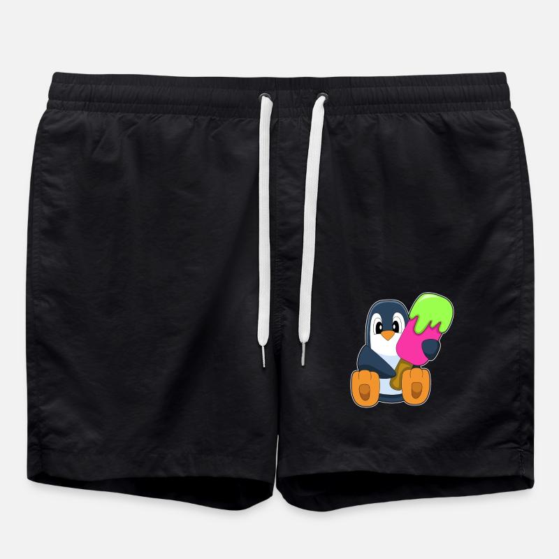 Penguin Popsicle - Swim Trunks - black