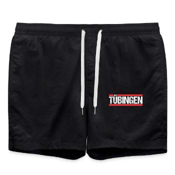 Tübingen Tübingenerin Tübingener Stadt Tübingen - Badeshorts - Schwarz - Vorne - AI Model Male 185 light (185cm)