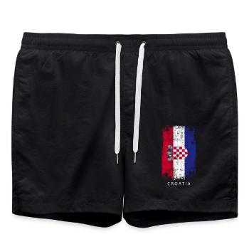 Souvenir avec le drapeau du pays de la Croatie - Short de bain - noir - Devant - AI Model Male 185 light (185cm)