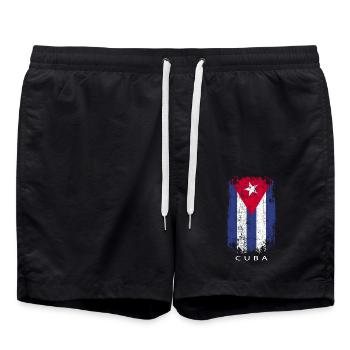 Souvenir avec le drapeau du pays de Cuba - Short de bain - noir - Devant - AI Model Male 185 light (185cm)