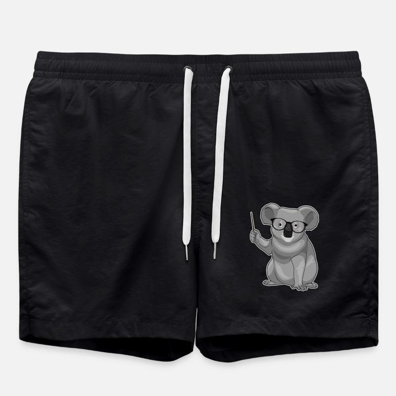 Koala Teacher Pointer - Swim Trunks - black