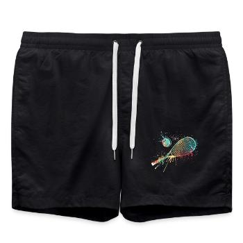 Splash art Squash sports for squash racket - Swim Trunks - black - Front - AI Model Male 185 light (185cm)