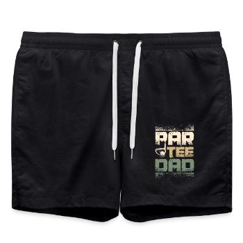 Par tee dad design for golfing father - Swim Trunks - black - Front - AI Model Male 185 light (185cm)