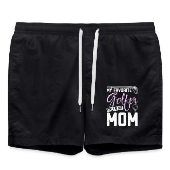 My favorite golfer calls me mom golfing mother - Swim Trunks - black - Front - AI Model Male 185 light (185cm)