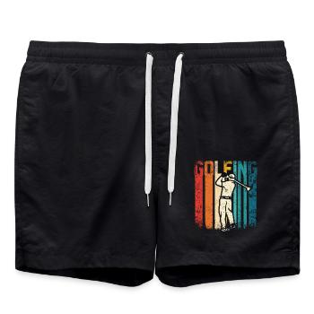 Retro vintage golf design for golfers - Badeshorts - Schwarz - Vorne - AI Model Male 185 light (185cm)