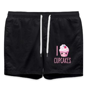 Cupcake Kawaii - Short de bain - noir - Devant - AI Model Male 185 light (185cm)