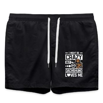 Je suis folle mais mon teckel m’aime - Short de bain - noir - Devant - AI Model Male 185 light (185cm)