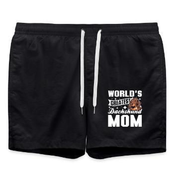 World's greatest dachshund mom - Swim Trunks - black - Front - AI Model Male 185 light (185cm)