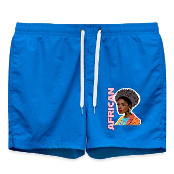 Dame noire avec lettrage africain - Short de bain - cobalt blue - Devant