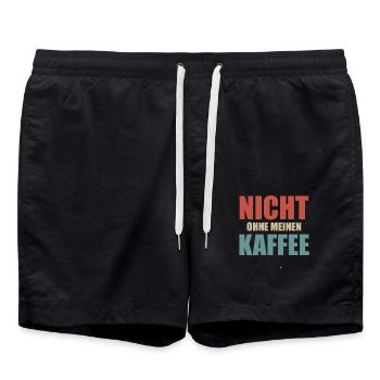 Nicht Ohne Meinen Kaffee Lustiger Spruch - Badeshorts - Schwarz - Vorne - AI Model Male 185 light (185cm)