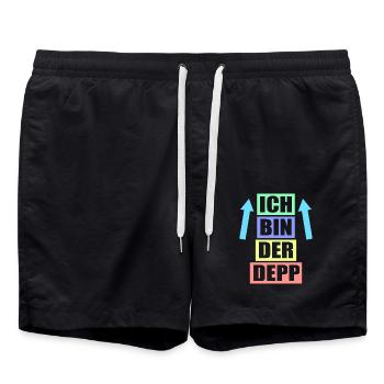 Junggesellenabschied Poltern Polterabend JGA - Badeshorts - Schwarz - Vorne - AI Model Male 185 light (185cm)