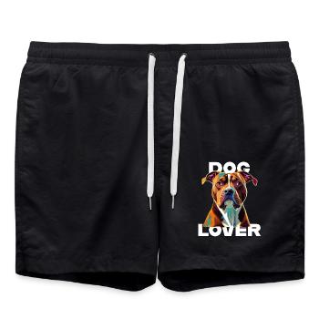 Dog Lover American Stafford - Swim Trunks - black - Front - AI Model Male 185 light (185cm)