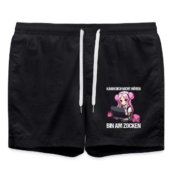 Gaming Konsole PC Zockerin Mädchen Gamer Girl - Badeshorts - Schwarz - Vorne - AI Model Male 185 light (185cm)