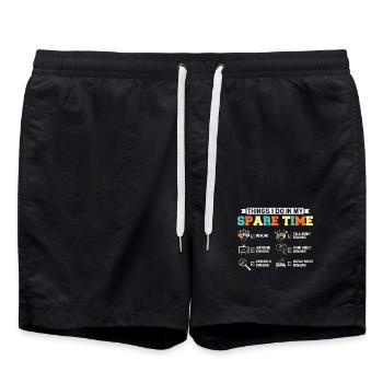 Ce que je fais pendant mon temps libre, Bowling - Short de bain - noir - Devant - AI Model Male 185 light (185cm)