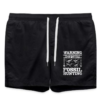 Paleontologist talk about fossil hunting - Swim Trunks - black - Front - AI Model Male 185 light (185cm)