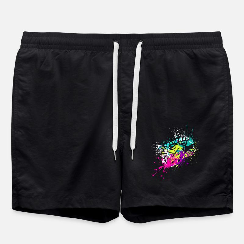 Splash art Dinosaur Ankylosaurus head - Badeshorts - Schwarz