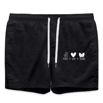 Veganer Peace Love Vegan - Short de bain - noir - Devant - AI Model Male 185 light (185cm)