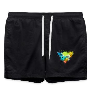 Colorful Splash Art Dog Lover Chihuahua - Swim Trunks - black - Front - AI Model Male 185 light (185cm)