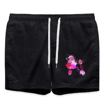 coloré splash art chien amoureux Caniche - Short de bain - noir - Devant - AI Model Male 185 light (185cm)