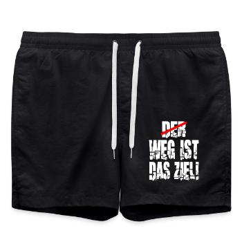 weg ist das Ziel Motivation Spruch Statement - Badeshorts - Schwarz - Vorne - AI Model Male 185 light (185cm)