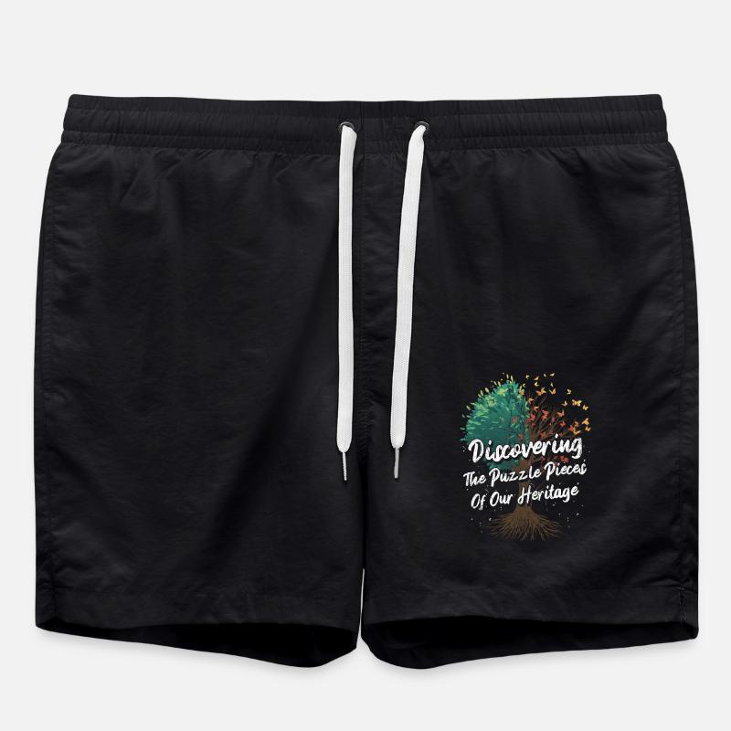 Genealogie Spruch - Badeshorts - Schwarz