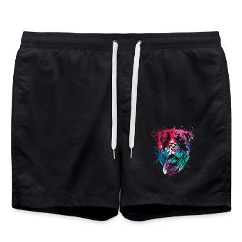 Colorful Splash Art Dog Lover Rottweiler - Short de bain - noir - Devant - AI Model Male 185 light (185cm)