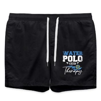 Le water-polo est ma thérapie - Short de bain - noir - Devant - AI Model Male 185 light (185cm)