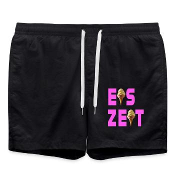 Eiszeit rosa - Badeshorts - Schwarz - Vorne - AI Model Male 185 light (185cm)