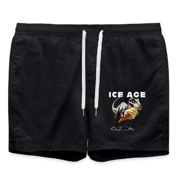 Ice Age with dinosaurs - Swim Trunks - black - Front - AI Model Male 185 light (185cm)