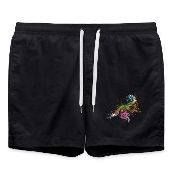 Splash Dinosaur Tyrannosaurus rex T-rex skeleton - Badeshorts - Schwarz - Vorne - AI Model Male 185 light (185cm)