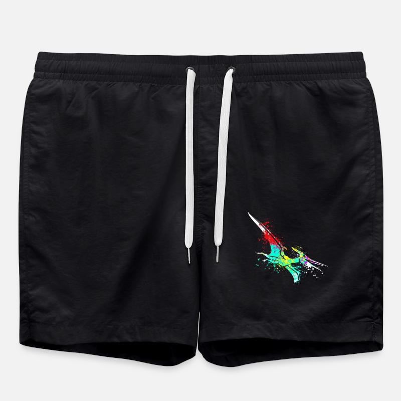 Splash art Dinosaur pterosaurs - Swim Trunks - black