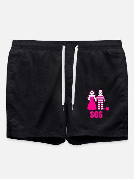 Junggesellenabschied Polterabend JGA Männer - Badeshorts - Schwarz