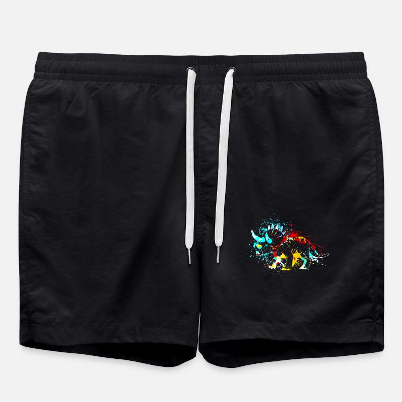 Splash art Dinosaure Triceratops - Short de bain - noir