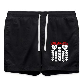 Junggesellinnenabschied Frauen Polterabend JGA - Badeshorts - Schwarz - Vorne - AI Model Male 185 light (185cm)