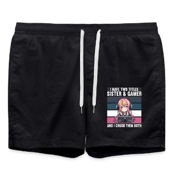Gaming Console PC Gamer Girl Gamer Girl - Swim Trunks - black - Front - AI Model Male 185 light (185cm)