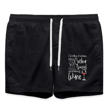 Caresser mon cocker et boire du vin - Short de bain - noir - Devant - AI Model Male 185 light (185cm)