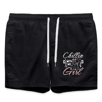 Chillin avec ma fille cocker spaniel - Short de bain - noir - Devant - AI Model Male 185 light (185cm)