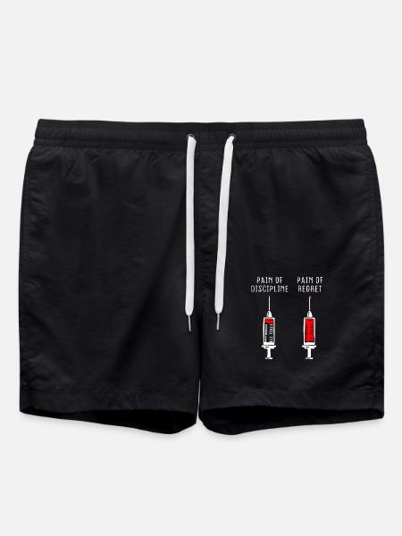 Pain Of Discipline Regret Discipline Fitness Success - Swim Trunks - black