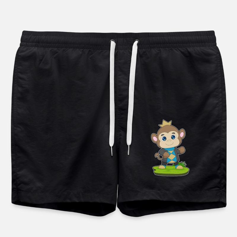 Monkey Prince Crown - Swim Trunks - black
