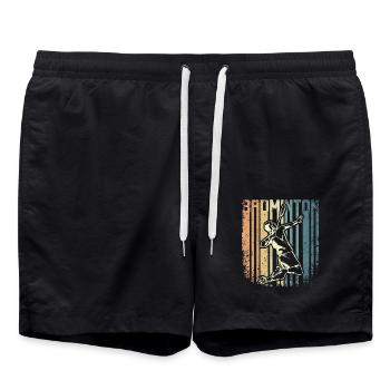 Joueur de badminton rétro vintage - Short de bain - noir - Devant - AI Model Male 185 light (185cm)