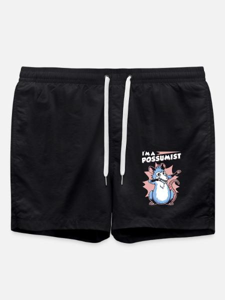 Opossum Saying - Swim Trunks - black