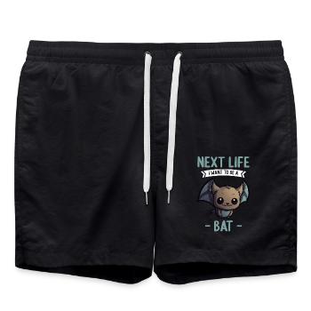 Next Life i want to be a bat Fledermaus - Swim Trunks - black - Front - AI Model Male 185 light (185cm)