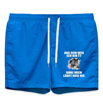 Tuniertrottel ich mach hier alles Pferd Rappe - Badeshorts - Cobalt blue - Vorne